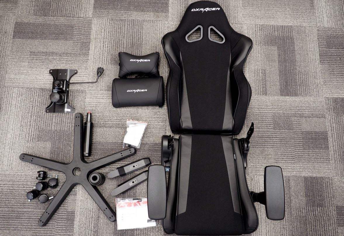 piezas de la silla dxracer y proceso de armado