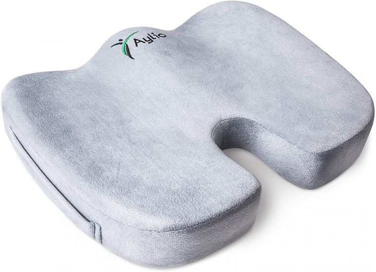 Mejores Cojines para Sillas de Oficina Cojín ortopédico para asiento de espuma Aylio Coccyx